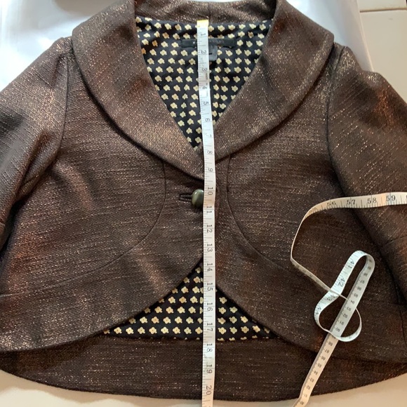MARC JACOBS Jacket Retro Glam Bronze Metallic Cropped Career - Picture 15 of 15
